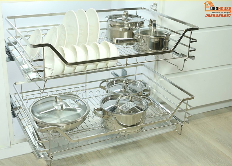 21+ Mẫu giá kệ để xoong nồi inox 2 tầng thông minh hot nhất